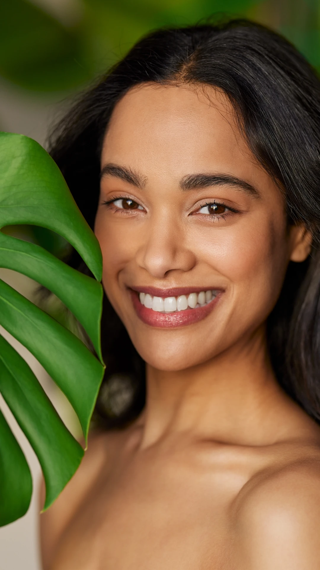 Beautiful Girl with Leaf