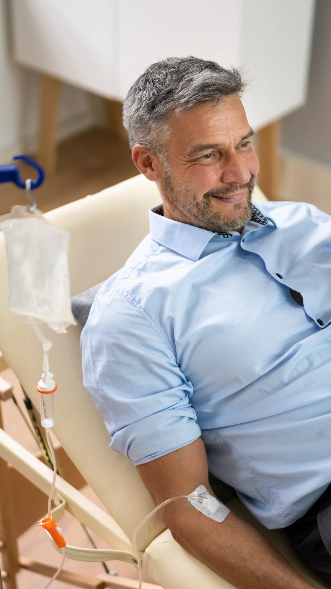 MAN TAKING IV INFUSION
